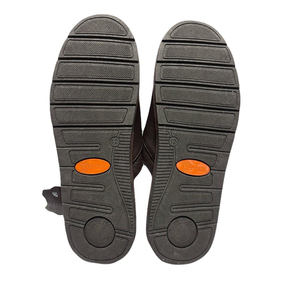 NEW Stahl Mens Size 12 Soft Sheep Leather Mocha Classic Slippers House Shoes - Picture 6 of 7